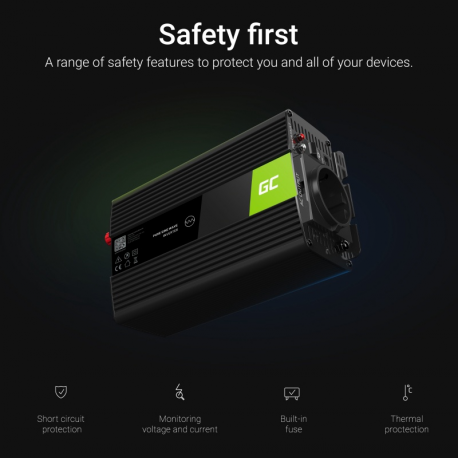 Green Cell INV02DE - DC to AC power inverter - DC 24 V - 300 Watt - Europe - black - 4