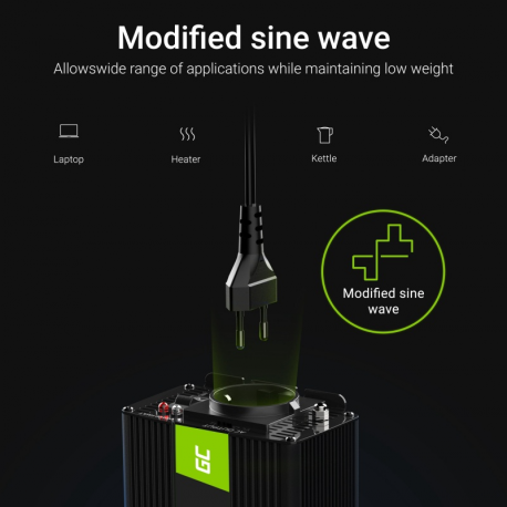 Green Cell INV02DE - DC to AC power inverter - DC 24 V - 300 Watt - Europe - black - 6