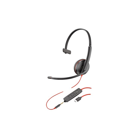 Poly Blackwire C3215 - 3200 Series - headset - on-ear - wired - 3.5 mm jack, USB-C - 0
