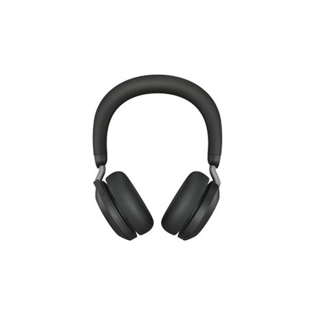 Jabra Evolve2 75 - Headset - on-ear - Bluetooth - wireless, wired - active noise cancelling - USB-A - noise isolating - black - Certified for Microsoft Teams - 0