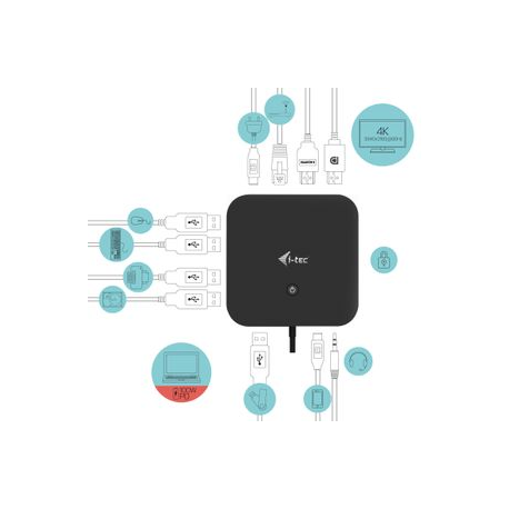 i-Tec - Docking station - USB-C 3.1 / Thunderbolt 3 - HDMI, DP++ - GigE - 3