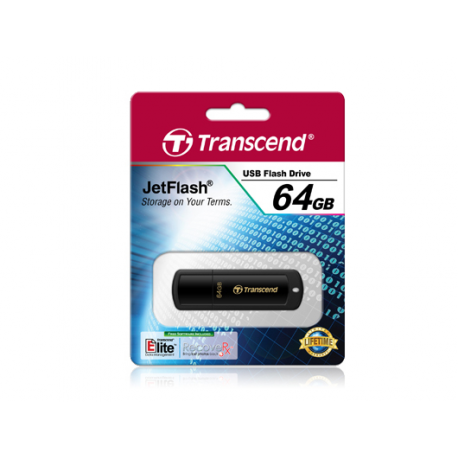 Transcend JetFlash 350 - USB flash drive - 64 GB - USB 2.0 - black - 1