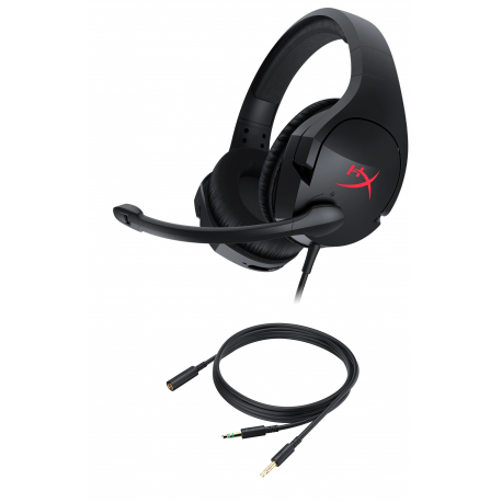 HyperX Cloud Stinger - Gaming - headset - full size - wired - 3.5 mm jack - black, red - 6