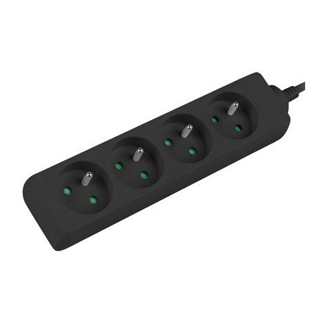 Lanberg - Power strip - 2500 Watt - input: IEC 60320 C14 - output connectors: 4 (4 x CEE 7 / 5) - 1 m cord - black - 0