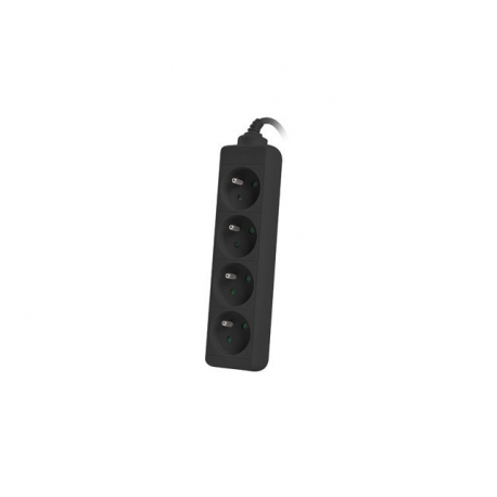 Lanberg - Power strip - 2500 Watt - input: IEC 60320 C14 - output connectors: 4 (4 x CEE 7 / 5) - 1 m cord - black - 2