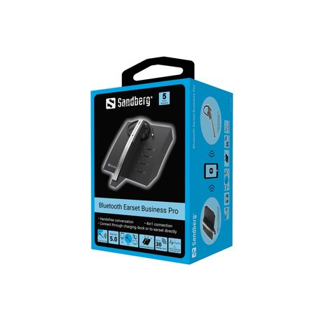 Sandberg Bluetooth Earset Business Pro - Earphones with mic - ear-bud - over-the-ear mount - Bluetooth - wireless - 3