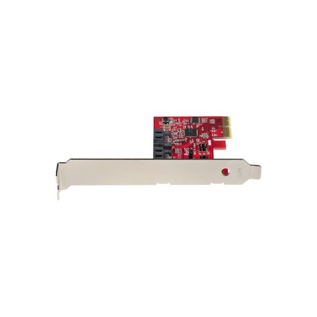 StarTech.com 2 Port PCIe SATA Expansion Card - 6Gbps - Full / Low Profile - PCI Express to SATA Adapter / Controller - ASM1062R SATA RAID - PCIe to SATA Converter - Storage controller - SATA 6Gb / s - low profile - RAID 0, 1, JBOD - PCIe 2.0 x2 - red - 2