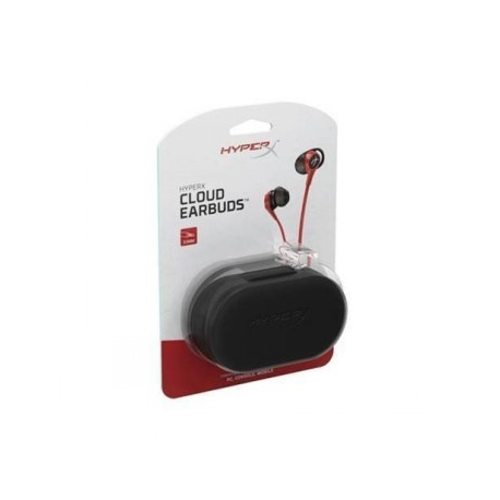 HyperX Cloud Earbuds - Earphones with mic - in-ear - wired - 3.5 mm jack - black, red - for Nintendo Switch - 0