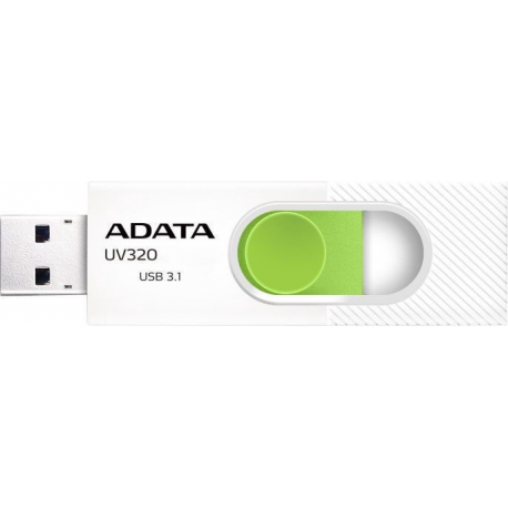 ADATA UV320 - USB flash drive - 128 GB - USB 3.1 - white/green - 0