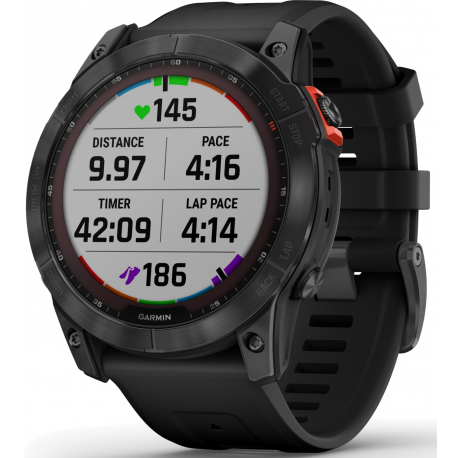 Garmin fenix 7X Pro Solar Smartwatch - 51mm, Slate Gray Case, Black