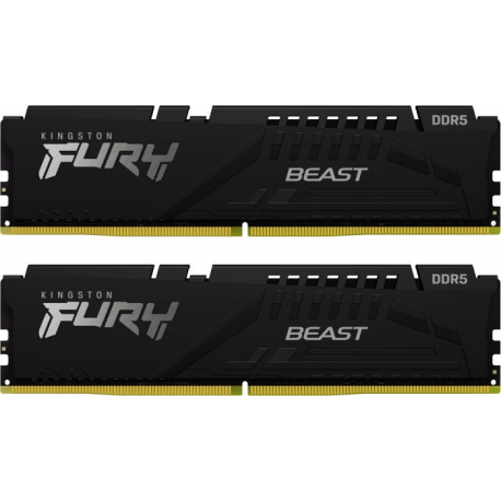 Kingston FURY Beast - DDR5 - Kit - 16 GB: 2 x 8 GB - DIMM 288-PIN - 5600 MHz  /  PC5-44800 - CL40 - 1.25 V - ungepuffert - on-die ECC (KF556C40BBK2-16) - 0