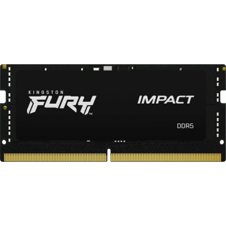 Kingston FURY Impact - DDR5 - module - 16 GB - SO-DIMM 262-pin - 4800 MHz  /  PC5-38400 - CL38 - 1.1 V - unbuffered - on-die ECC - 0