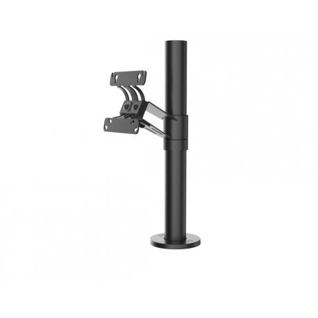 SpacePole Essentials SPV1301 - Mounting kit (pole, cover flange, cable clip, lock ring, VESA (arc-design) mount) - for LCD display / touchscreen - black - counter top, desk-mountable - 0