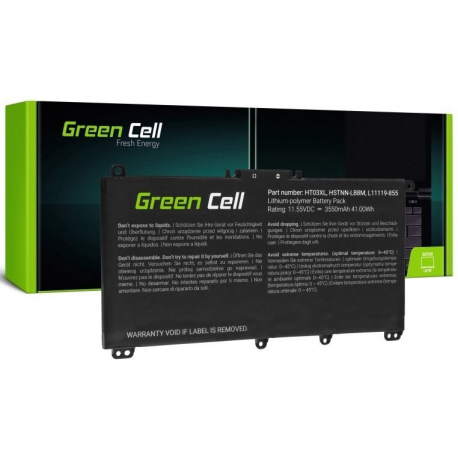 Green Cell - Laptop battery (equivalent to: HP HT03XL) - lithium polymer - 3-cell - 3550 mAh - black - for HP 240 G7, 245 G7, 250 G7, 255 G7 - 1