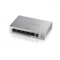 Zyxel GS1005HP - Switch - unmanaged - 4 x 10 / 100 / 1000 (PoE+) + 1 x 10 / 100 / 1000 - desktop, wall-mountable - PoE (60 W)
