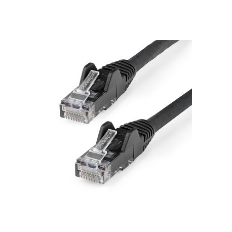 StarTech.com 15m LSZH CAT6 Ethernet Cable, 10 Gigabit Snagless RJ45 100W PoE Network Patch Cord with Strain Relief, CAT 6 10GbE UTP, Black, Individually Tested / ETL, Low Smoke Zero Halogen - Category 6 - 24AWG (N6LPATCH15MBK) - Patch cable - RJ-45 (M) to RJ-45 (M) - 15 m - 6 mm - UTP - CAT 6 - snagless - black - 0