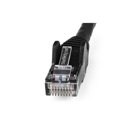 StarTech.com 15m LSZH CAT6 Ethernet Cable, 10 Gigabit Snagless RJ45 100W PoE Network Patch Cord with Strain Relief, CAT 6 10GbE UTP, Black, Individually Tested / ETL, Low Smoke Zero Halogen - Category 6 - 24AWG (N6LPATCH15MBK) - Patch cable - RJ-45 (M) to RJ-45 (M) - 15 m - 6 mm - UTP - CAT 6 - snagless - black - 1