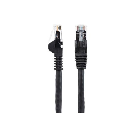 StarTech.com 15m LSZH CAT6 Ethernet Cable, 10 Gigabit Snagless RJ45 100W PoE Network Patch Cord with Strain Relief, CAT 6 10GbE UTP, Black, Individually Tested / ETL, Low Smoke Zero Halogen - Category 6 - 24AWG (N6LPATCH15MBK) - Patch cable - RJ-45 (M) to RJ-45 (M) - 15 m - 6 mm - UTP - CAT 6 - snagless - black - 2
