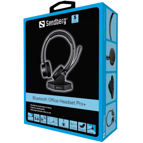 Sandberg Bluetooth Office Headset Pro+ - Headset - on-ear - Bluetooth - wireless - 6
