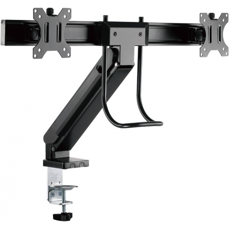 LogiLink - Mounting kit - for 2 LCD display/ curved LCD display (space-saving) - black - screen size: 17"-27" - desk-mountable - 0
