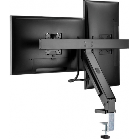 LogiLink - Mounting kit - for 2 LCD display/ curved LCD display (space-saving) - black - screen size: 17"-27" - desk-mountable - 2