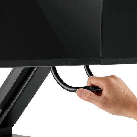 LogiLink - Mounting kit - for 2 LCD display/ curved LCD display (space-saving) - black - screen size: 17"-27" - desk-mountable - 3