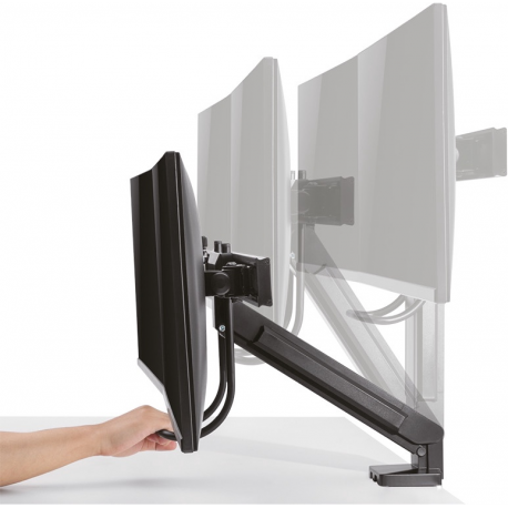 LogiLink - Mounting kit - for 2 LCD display/ curved LCD display (space-saving) - black - screen size: 17"-27" - desk-mountable - 4