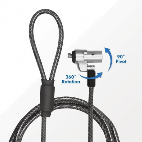 LogiLink Noble Lock - Security cable lock - dark smoke - 2 m - 4