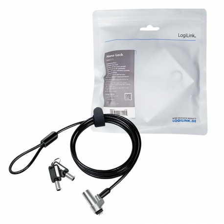 LogiLink - Security cable lock - dark smoke - 1.8 m - 4
