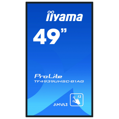 iiyama ProLite TF4939UHSC-B1AG - 49" Diagonal Class LED-backlit LCD display - interactive digital signage - with touchscreen (multi touch) - 4K UHD (2160p) 3840 x 2160 - matte black - 1