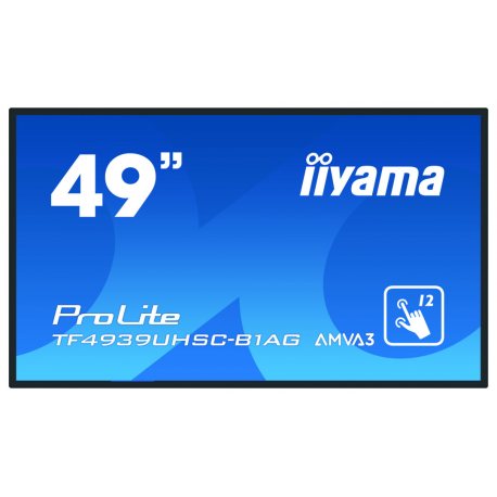 iiyama ProLite TF4939UHSC-B1AG - 49" Diagonal Class LED-backlit LCD display - interactive digital signage - with touchscreen (multi touch) - 4K UHD (2160p) 3840 x 2160 - matte black - 15