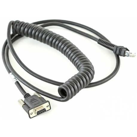 Zebra - Serial  /  power cable - DB-9 (F) - 12 V - 2.74 m - coiled, thumbscrews - for Zebra VC80X - 2