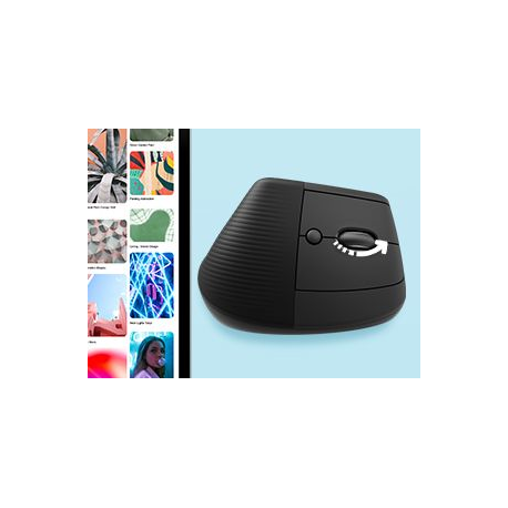 Logitech Lift Vertical Ergonomic Mouse - Vertical mouse - ergonomic - optical - 6 buttons - wireless - Bluetooth, 2.4 GHz - Logitech Logi Bolt USB receiver - graphite - 18