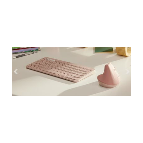 Logitech Lift Vertical Ergonomic Mouse - Vertical mouse - ergonomic - optical - 6 buttons - wireless - Bluetooth, 2.4 GHz - Logitech Logi Bolt USB receiver - rose - 11