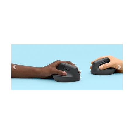 Logitech Lift Vertical Ergonomic Mouse - Vertical mouse - ergonomic - optical - 6 buttons - wireless - Bluetooth, 2.4 GHz - Logitech Logi Bolt USB receiver - rose - 20