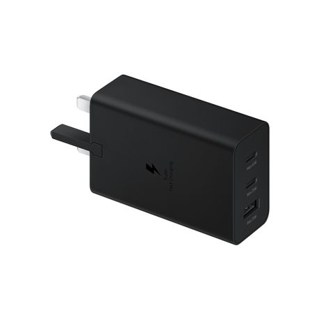 Samsung EP-T6530 - Power adapter - 65 Watt - 3 A - PD 3.0, SFC 2.0 - 3 output connectors (USB, 2 x USB-C) - black - 6