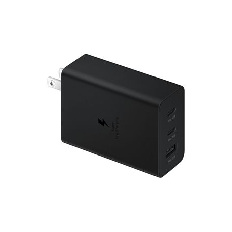Samsung EP-T6530 - Power adapter - 65 Watt - 3 A - PD 3.0, SFC 2.0 - 3 output connectors (USB, 2 x USB-C) - black - 8