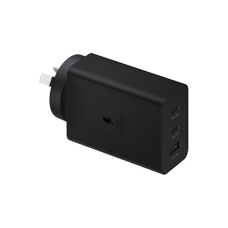 Samsung EP-T6530 - Power adapter - 65 Watt - 3 A - PD 3.0, SFC 2.0 - 3 output connectors (USB, 2 x USB-C) - black - 12