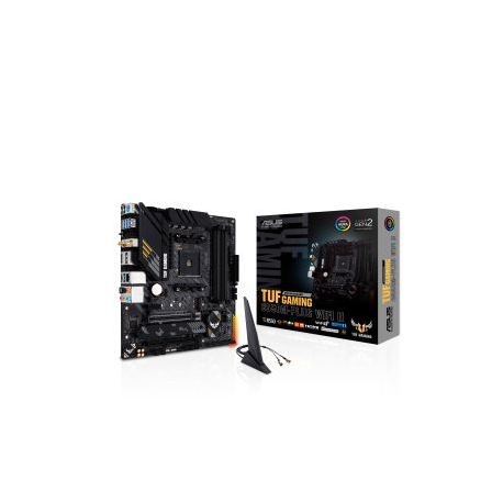ASUS TUF GAMING B550M-PLUS WIFI II - Motherboard - micro ATX - Socket AM4 - AMD B550 Chipset - USB-C Gen2, USB 3.2 Gen 1, USB 3.2 Gen 2 - 2.5 Gigabit LAN, Wi-Fi, Bluetooth - onboard graphics (CPU required) - HD Audio (8-channel) - 6
