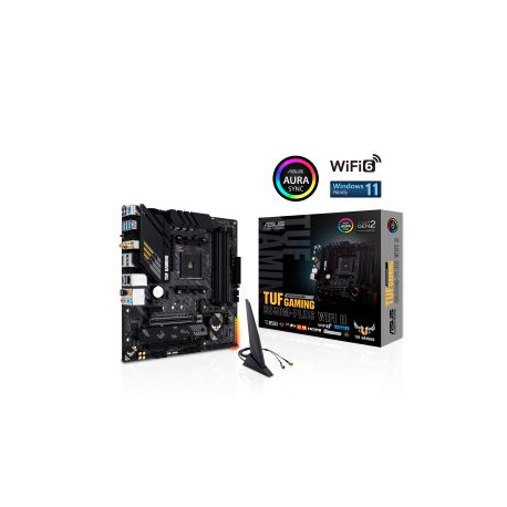 ASUS TUF GAMING B550M-PLUS WIFI II - Motherboard - micro ATX - Socket AM4 - AMD B550 Chipset - USB-C Gen2, USB 3.2 Gen 1, USB 3.2 Gen 2 - 2.5 Gigabit LAN, Wi-Fi, Bluetooth - onboard graphics (CPU required) - HD Audio (8-channel) - 7