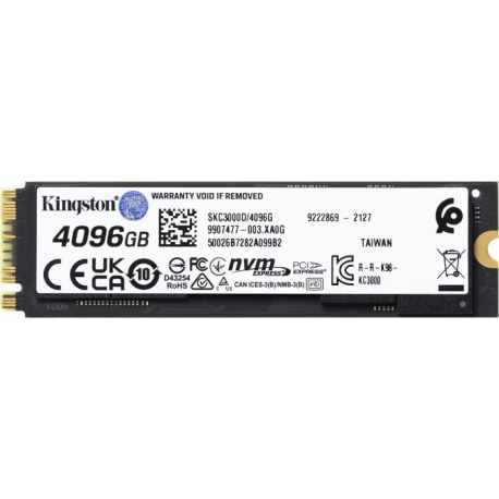 Kingston KC3000 - SSD - 4096 GB - internal - M.2 2280 - PCIe 4.0 (NVMe) - 2