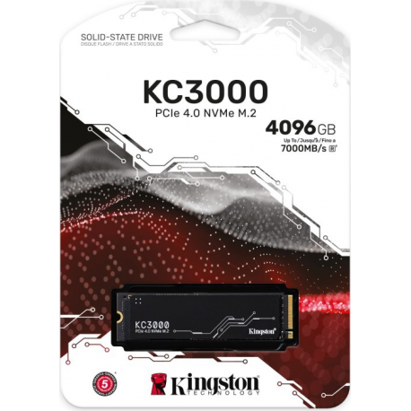 Kingston KC3000 - SSD - 4096 GB - internal - M.2 2280 - PCIe 4.0 (NVMe) - 3