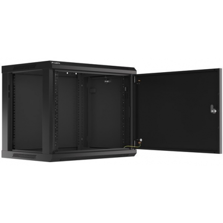 Lanberg WF01 64 / 66 V2 Series - Rack cabinet - wall mountable - black, RAL 9004 - 9U - 19" - 1