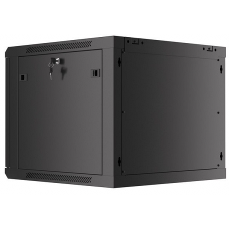 Lanberg WF01-6609-00B - Rack cabinet - wall mountable - black, RAL 9004 - 9U - 19" - 7