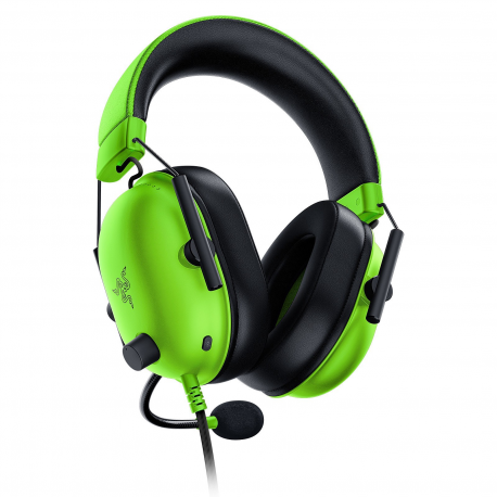 Razer BlackShark V2 X - Headset - full size - wired - 3.5 mm jack - noise isolating - razer green - 2