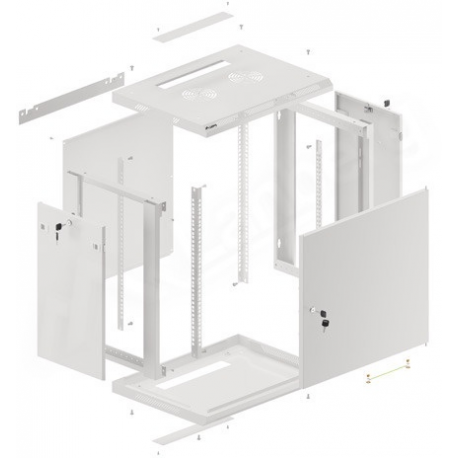 Lanberg - Rack cabinet - wall mountable - grey, RAL 7035 - 12U - 19" - 12