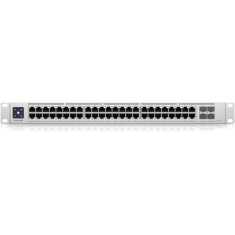 Ubiquiti UniFi Switch USW-Enterprise-48-PoE - Switch - L3 - Managed - 48 x 100 / 1000 / 2.5G (PoE+) + 4 x 1 Gigabit  /  10 Gigabit SFP+ (uplink) - rack-mountable - PoE+ (720 W) - 1