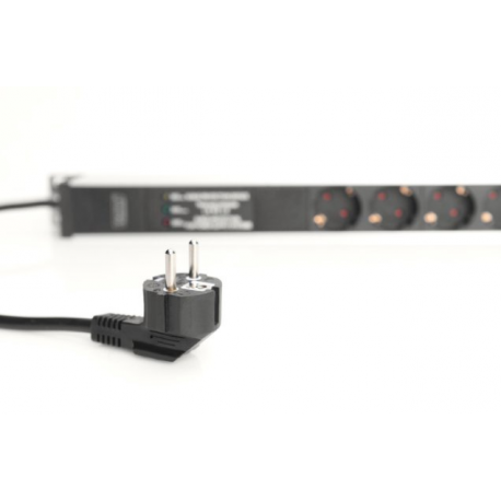 DIGITUS - Power strip (rack-mountable) - AC 230 V - 4000 Watt - 3600 VA - 1-phase - input: CEE 7 / 7 - output connectors: 7 (7 x CEE 7 / 3) - 0U - 2 m cord - 2