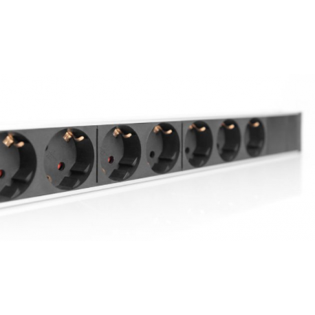DIGITUS - Power strip (rack-mountable) - AC 230 V - 4000 Watt - 3600 VA - 1-phase - input: CEE 7 / 7 - output connectors: 7 (7 x CEE 7 / 3) - 0U - 2 m cord - 4