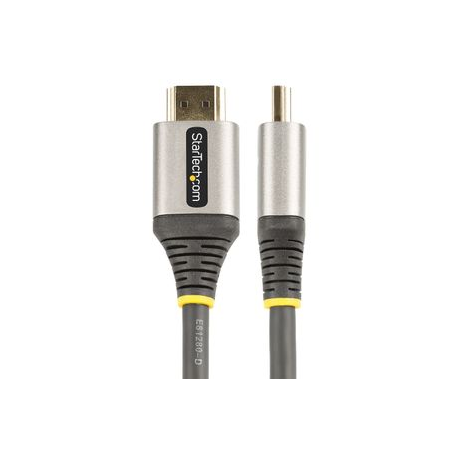 StarTech.com 10ft (3m) Premium Certified HDMI 2.0 Cable with Ethernet, High Speed Ultra HD 4K 60Hz HDMI Cable HDR10, ARC, HDMI Cord For Ultra HD Monitors, TVs, Displays, w /  TPE Jacket - Durable HDMI Video Cable (HDMMV3M) - Premium High Speed - HDMI cable with Ethernet - HDMI male to HDMI male - 3 m - shielded - grey, black - passive, 4K60Hz (3840 x 2160) support - 5